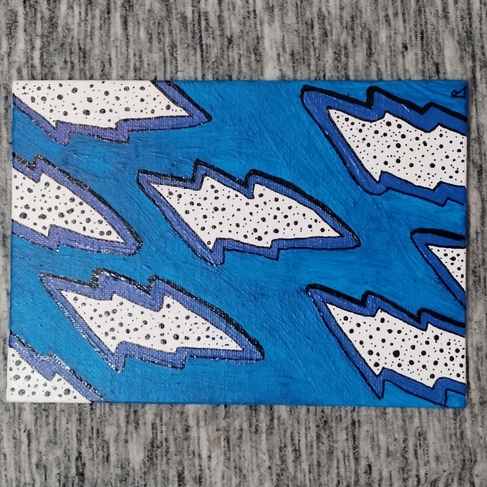 Blue Lightning Painting